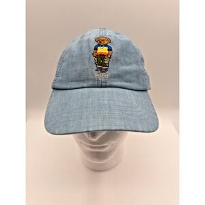 Ralph Lauren Polo‎ Bear Chambray Blue Ball Cap Dad Hat $65 Retail ~NWT~